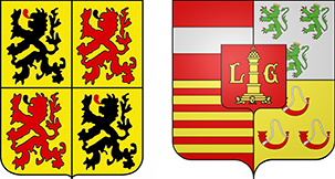 Wapenschilden van het Graafschap Henegouwen en het Prinsbisdom Luik.