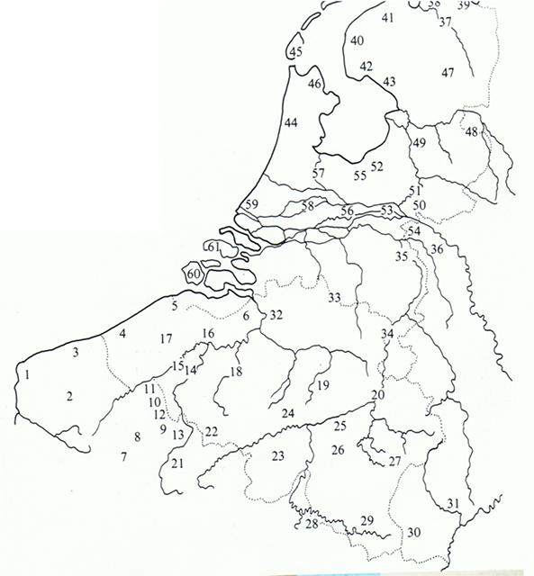 Gouwen in de Nederlanden in de Karolingische Tijd.