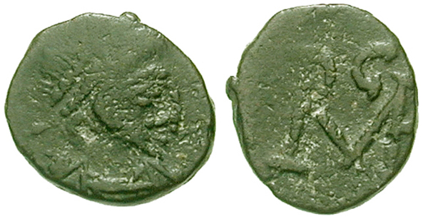 Munt met afbeelding van Romeins Keizer Libius Severus (461 - 465 n. C)