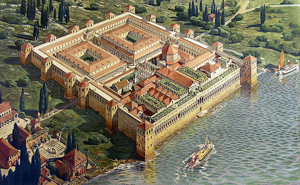 Paleis van Diocletianus in Split (Kroati&euml;).
