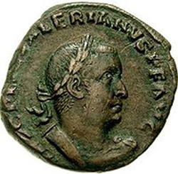 Munt met afbeelding van Romeins Keizer Valerianus I (253-260 n. C)