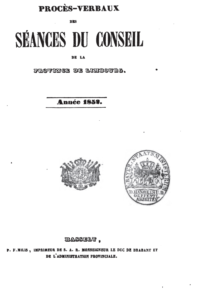 Voorblad "Notulen van de zittingen van de deputatie van de provincie Limburg"