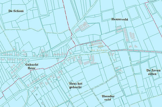 Ook het gehucht Hees maakte deel uit van dezelfde compromis. In het geval van Hees werden gehucht en omgeving in twee gesplitst, een gedeelte bleef bij Schaffen, het andere deel kwam naar Zelem.