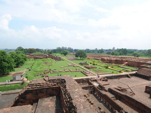 Archeologische site van Nalanda 'Mahavihara' (Universiteit van Nalanda) in Nalanda, Bihar